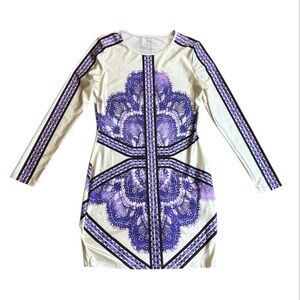 Elegant Purple and Cream Dress